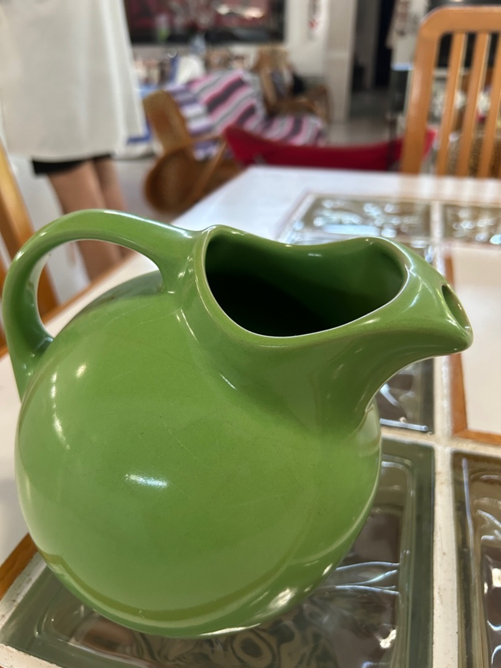 Hall art, deco, vintage Green Ceramic Pitcher - Home Art - Picture 5 of 5